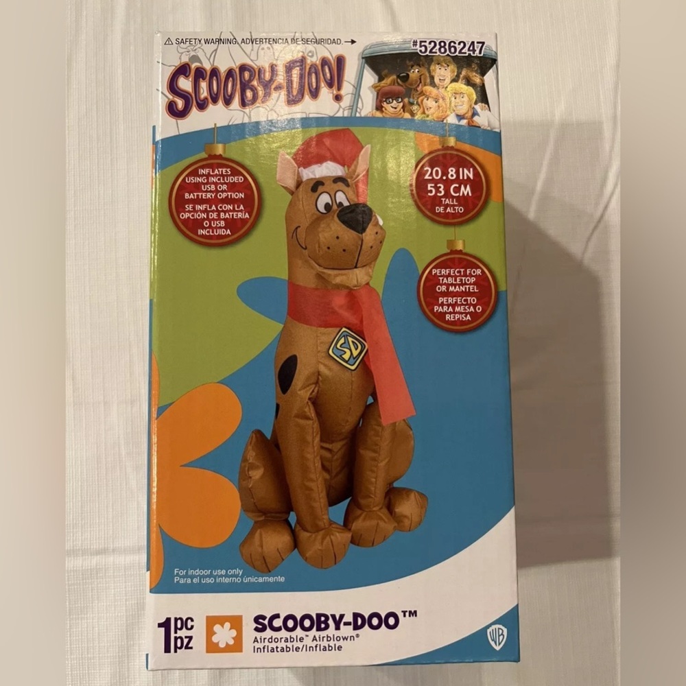 Gemmy 2’ Scooby-Doo Christmas Santa Hat Airblown Inflatable Desktop Decoration
